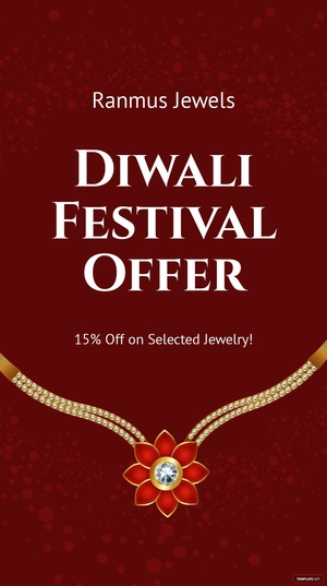 Free Diwali Festival Offer Whatsapp Post Template to Edit Online
