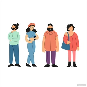 Row of People Vector