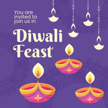 Free Diwali Feast Instagram Post Template to Edit Online