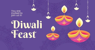Free Diwali Feast Facebook Post Template to Edit Online