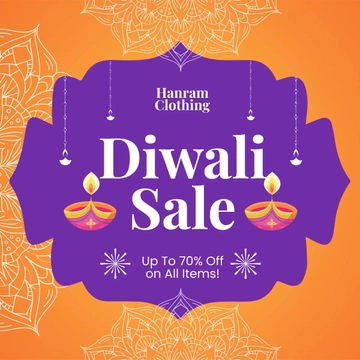 Free Diwali Sale Instagram Post Template to Edit Online