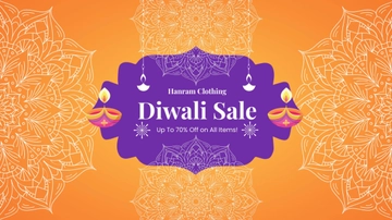 Free Diwali Sale Youtube Banner Template to Edit Online