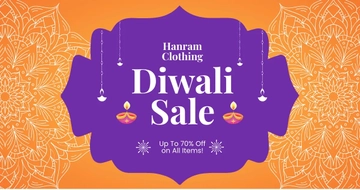 Free Diwali Sale Facebook Post Template to Edit Online