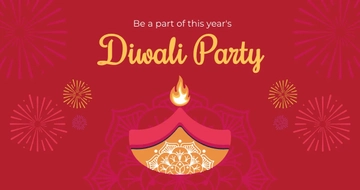 Free Diwali Party Facebook Post Template to Edit Online