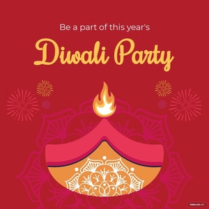 Free Diwali Party Instagram Post Template to Edit Online