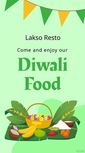 Free Diwali Food Whatsapp Post Template to Edit Online