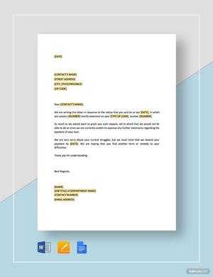 Denial of Request for Extension of Time Template