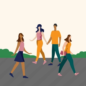 People Walking Vector