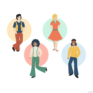 Retro People Vector
