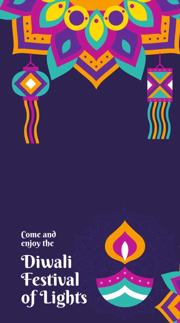 Free Diwali Festival of Lights Promotion Snapchat Geofilter Template to Edit Online