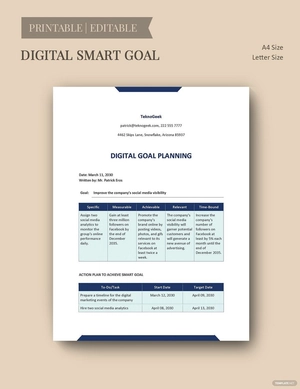 DIGITAL Smart Goals Template