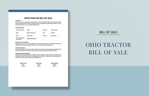 Ohio Tractor Bill of Sale Template