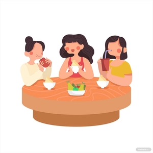 People Eating Vector