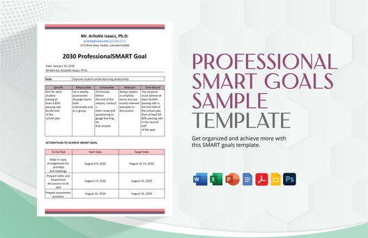 Professional SMART Goals Sample Template