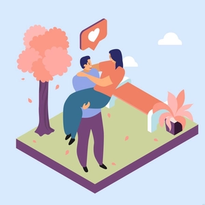 Isometric Love Illustration
