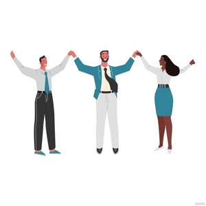 People Holding Hands Vector