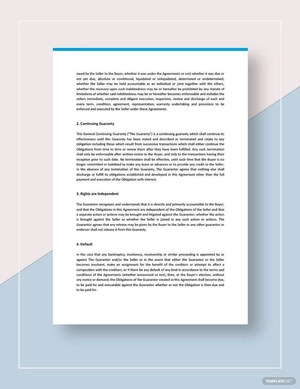 General Continuing Guaranty Template