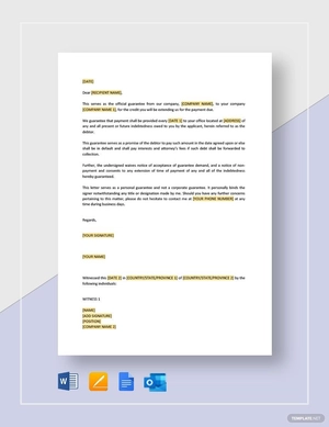 Guarantee of Account Template