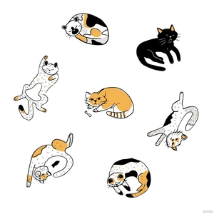 Cute Cat Doodle Vector