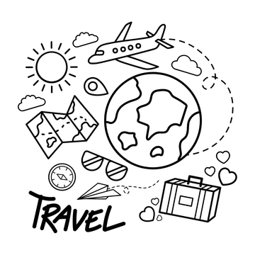 Free Travel Doodle Clipart Template to Edit Online