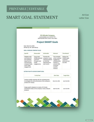 Project SMART Goals Template