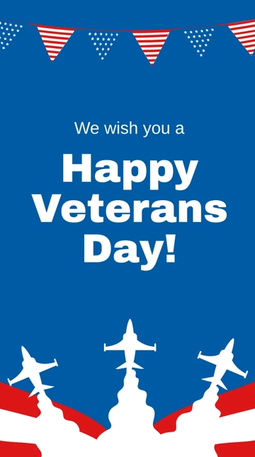 Free Happy Veterans Day Whatsapp Post Template to Edit Online