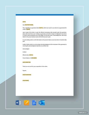 Revocation of Guarantee Template