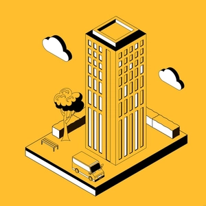 Line Art Isometric Illustration