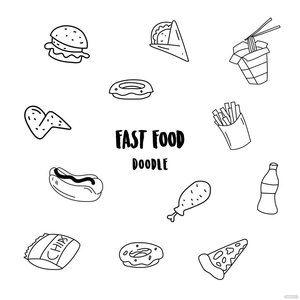 Fast Food Doodle Vector