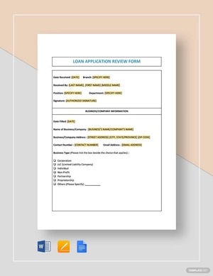 Loan Application Review Form Template