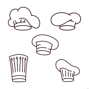 Chef Hat Doodle Vector