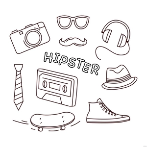 Hipster Doodle Vector