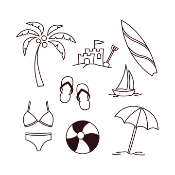 Free Beach Doodle Clipart Template to Edit Online