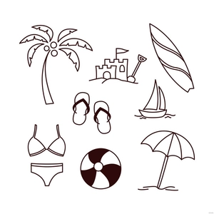 Beach Doodle Vector