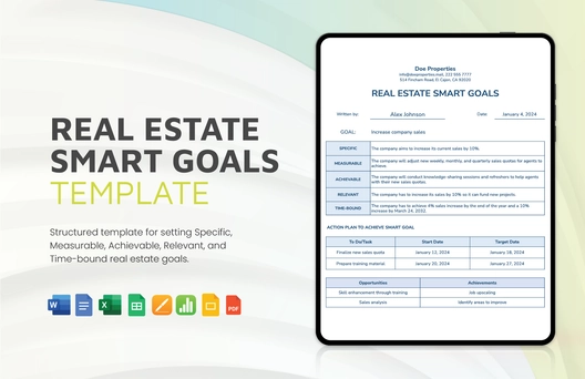 Real Estate SMART Goals Template