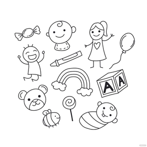 Kids Doodle Vector