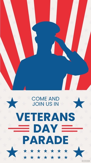 Free Veterans Day Parade Whatsapp Post Template to Edit Online