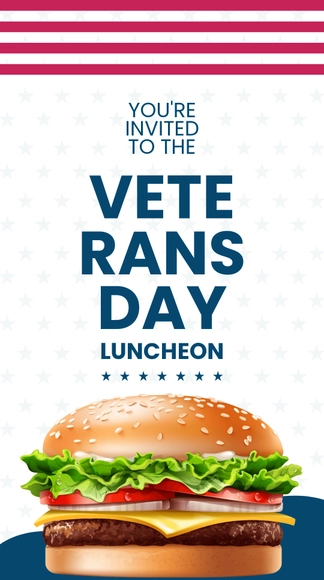 Free Veterans Day Luncheon Whatsapp Post Template to Edit Online