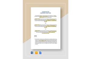 Subordination Agreement Long Form Template