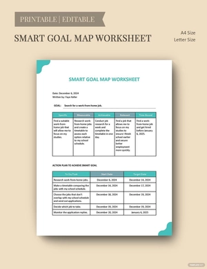Smart Goal Map Worksheet template