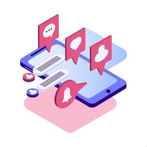 Isometric Mobile Notification Illustration