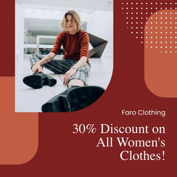 Free Fashion Discount Instagram Post Template to Edit Online