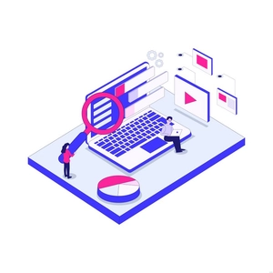 Isometric Search Illustration
