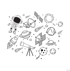Space Doodle Vector