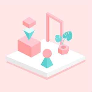 Isometric Shapes Illustration
