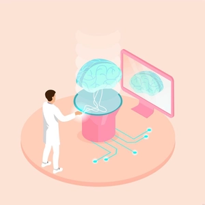Brain Isometric Illustration