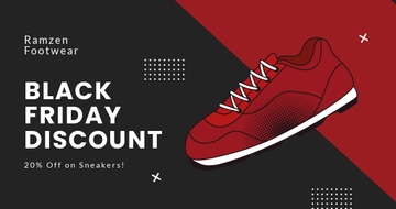 Free Black Friday Discount Facebook Post Template to Edit Online