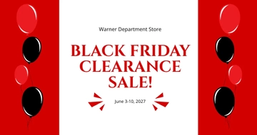 Free Black Friday Clearance Sale Facebook Post Template to Edit Online