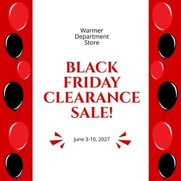 Free Black Friday Clearance Sale Instagram Post Template to Edit Online