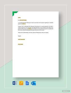 Demand for Extension of Payment Date Template
